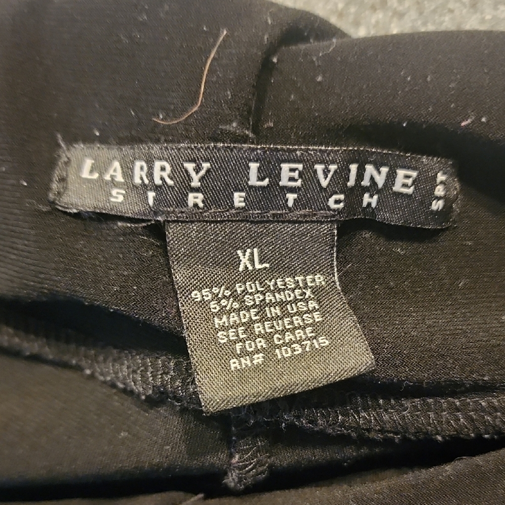 Larry Levine Black Stretch Pants XL
